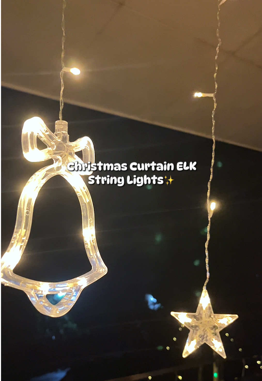 Elk/Star Christmas String Lights✨ #christmaslights #christmasdecorations #starchristmasstringlights #curtainchristmaslights 