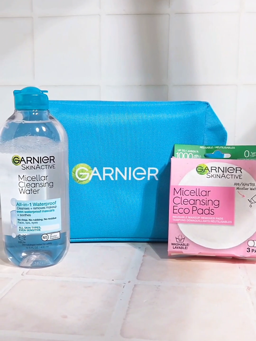 Effortless clean skin in seconds 💧✨ This micellar water removes even waterproof makeup + the eco pads feel sooo soft on the skin 💕 @GarnierUSA  #GarnierUSA #MicellarWater  #GARNIERSKINCARE #GarnierWaterWorks #GIFTEDBYGARNIER 