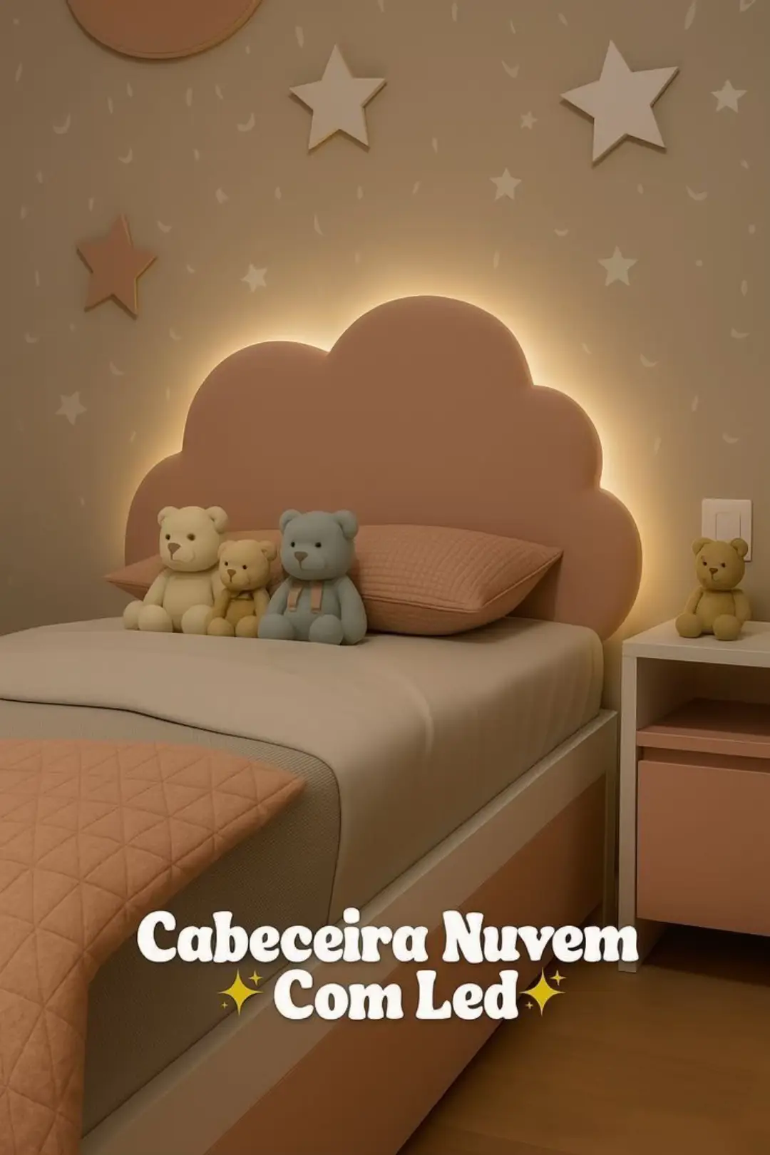 Cabeceira Para Quarto Infantil Decoração Nuvem Com Led.  👉🏻 Comenta NUVEM que te mando link. . . #cabeceira #quarto #infantil #nuvem #led 