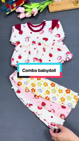 Combo babydoll dành riêng cho bé gái xinh yêu quá trời #mevabe #quanaotreem #tămlanhchobe #combotam #xuhuong 
