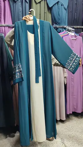 New Kimono Style Stylish Embroidery Style Abaya  Fabric Korean Chiffon  Length 56  9 Colors For Online Order And More Details Inbox Or Whatsapp (03315656227) #hijabulmateen #kimonoabaya #decentabaya #newabaya #embroideryabaya 