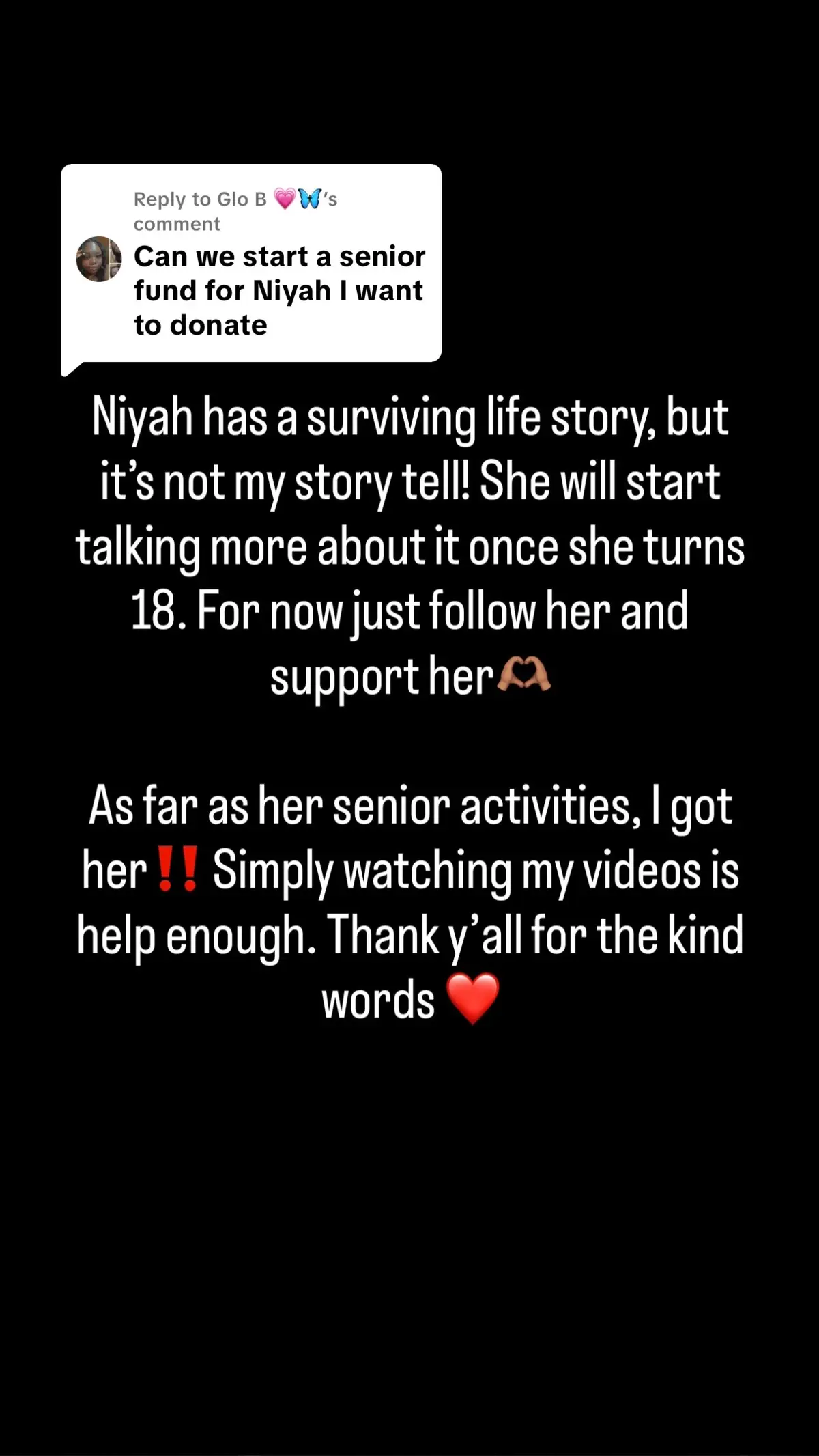 Replying to @Glo B 💗🦋 follow @Niyah🤍🤎 