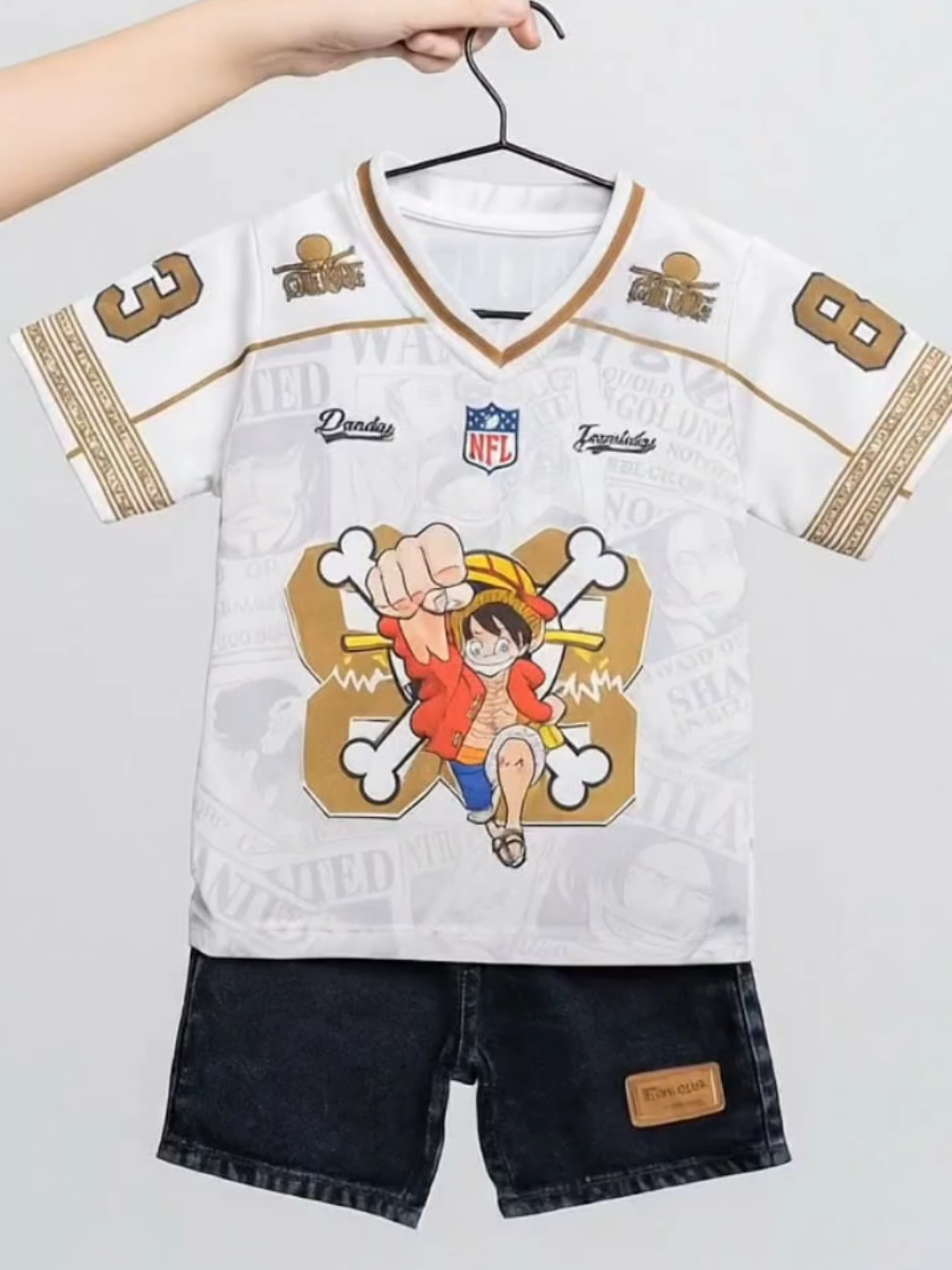 ESTISHOP X DINODAY Setelan Baju Anak Laki Laki Kaos Jersey One Piece Luffy Celana Cargo Premium 1-9 Tahun #outfitanak #setelananak #jerseyanak #belilokal #bikids 