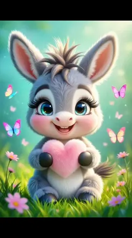 Little donkey with love for u because you're important ❤️ | ai treanding video fyp | #viral #cute #fy #sweet #Love 