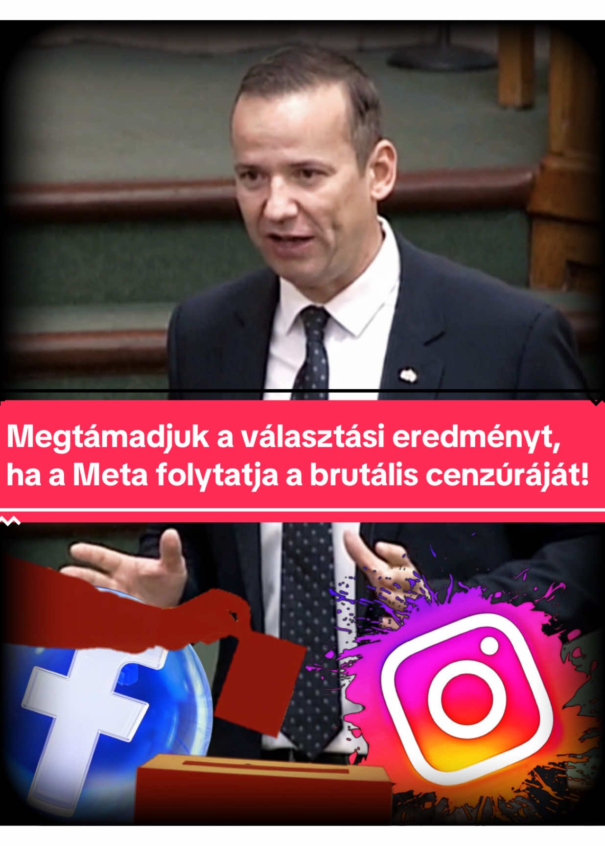 Megtámadjuk a választási eredményt, ha a Meta folytatja a brutális cenzúráját!#neked #meta #facebook #2026toroczkailászló #választások2026 