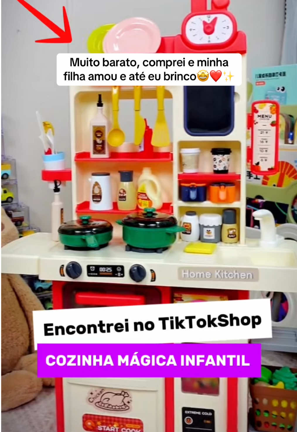 🍳✨ A cozinha dos sonhos das crianças chegou pra encantar de verdade! 😍🌟 Com 33 peças super realistas, essa cozinha infantil multifuncional cozinha, lava louça, solta vapor e brilha de verdade 🔥💦 É pura diversão, estímulo à criatividade e horas de brincadeiras inesquecíveis 👧🧒❤️✨ 💥 Perfeita para presentear e surpreender! 🚨 Estoque limitado — essas belezinhas desaparecem rapidinho 👀 🛒 Garanta a sua agora e veja a alegria acontecer! 🚀🎁  #diadascrianças #brinquedos #cozinhainfantil 