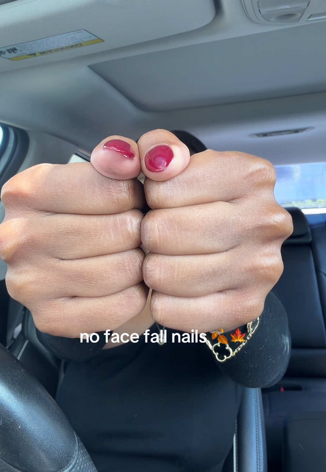no face grown woman fall nails okkurrr #fallnails #rednails #frenchtipnails #dollykenk 