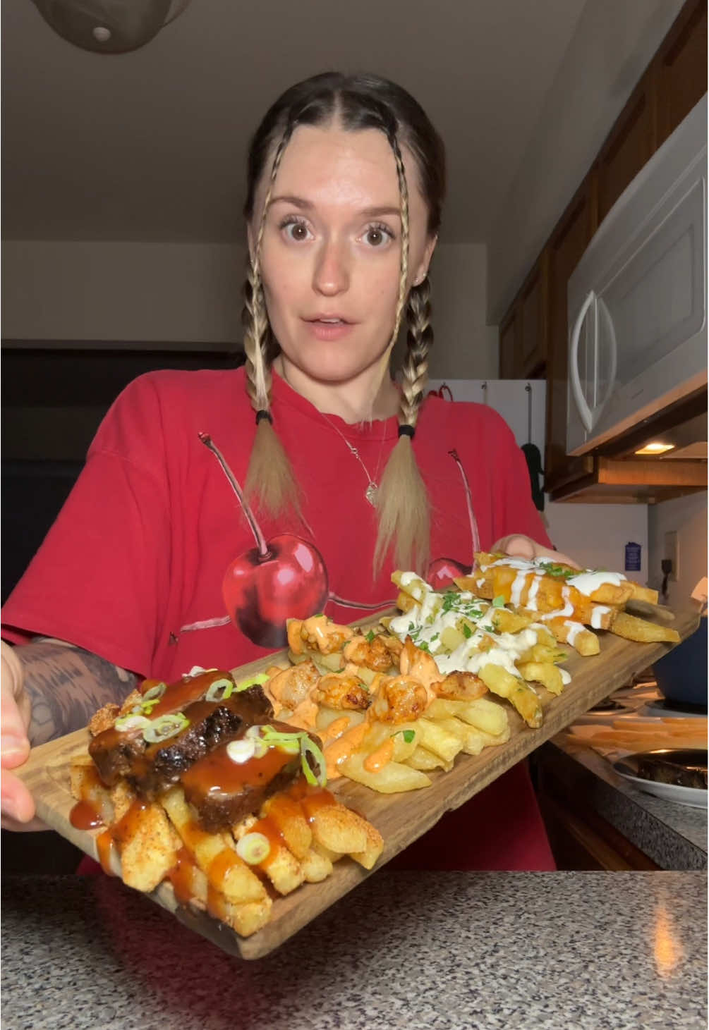sometimes you just need a loaded frie flight 🤷🏼‍♀️ @Moe how did we do??? #frenchfries #fry #loadedfries #fries 