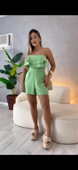 MACAQUINHO CURTO FEMININO COM BABADO E BOJO SENSORIAL ##macaquinho##macaquinhocurto##modaverao##tende