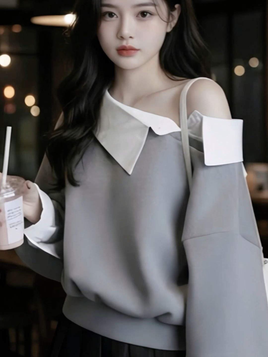 Áo lệch vai phối sẵn, mặc là đẹp không cần mất quá nhiều công lựa đồ #aonu #aolechvai #aocongso