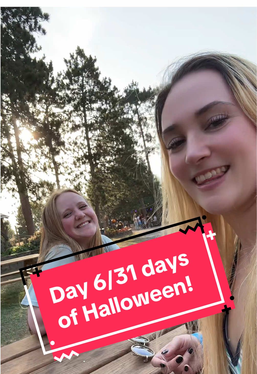 Day 6/31 welp there was no sound when I recorded 😅 but here’s me and my bestie at the pumpkin patch! 🎃 #pumpkinpatch #31daysofhalloween #fallvibes 