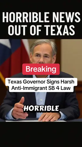 Texas Governor Signs Harsh Anti-Immigrant SB 4 Law 🚨Texas Passes SB4: New Immigration Law Shakes the State!  TX Governor Abbott just signed a 