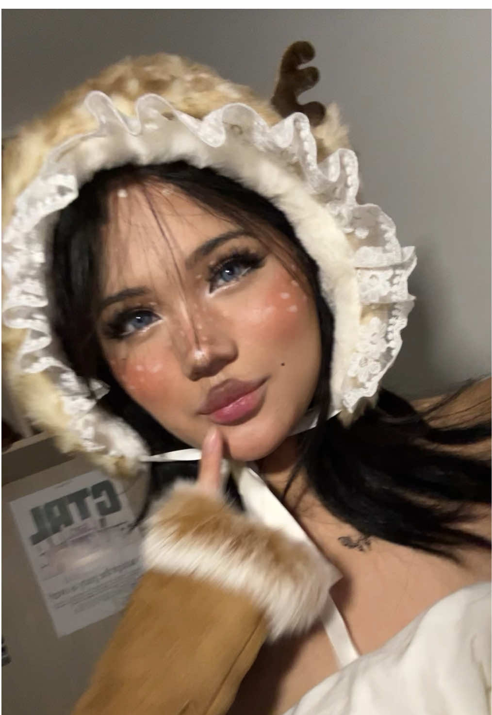 half of my halloween costume came #deermakeup #deer #halloween #fyp #foryou 