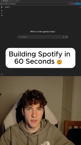 Making a Spotify clone in just 60 seconds with only ai #ai #coding #spotify 