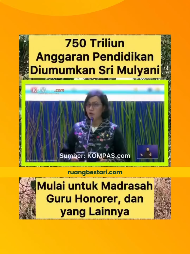 Anggaran pendidikan terbesar dalam sejarah diumumkan Menkeu Sri Mulyani. Diperuntukkan mulai dari madrasah, guru honorer, dan yang lainnya. - #guru #honorer #pendidikan #sekolah #madrasah