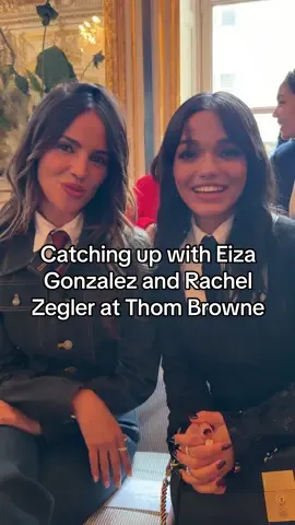 It might be the last day of #ParisFashionWeek, but there are still plenty of wholesome moments to be had — like #Eizagonzalez and #Rachelzegler’s meetup while sitting front row at #thombrowne’s show. See more starry spottings straight from the City of Light at the link in bio.
