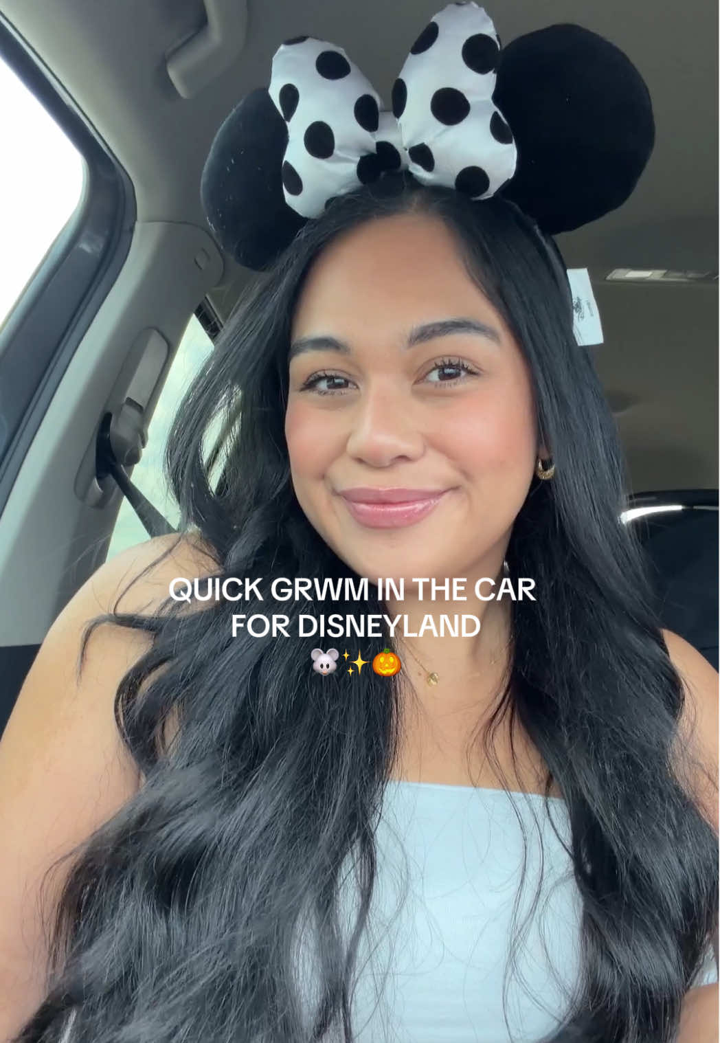 Disney Day ✨✨✨ • • • • • @elfcosmetics @Maybelline NY @Rare Beauty @essence.cosmetics @loréal paris usa @Milani Cosmetics @maccosmetics @Olehenriksen  #grwminthecar #disneyland #fyp 