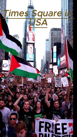Massive “Free Palestine” Rally Takes Over Times Square #FreePalestine #TimesSquare #PalestineProtest #NewYorkCity #StandWithPalestine 