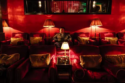 “The Screening Room” (2017) After a visit to Ai Weiwei’s art studio in Berlin, we went to a Soho House screening room to watch “Beijing Spring”. I captured this moment that evening. From My ‘Ai Weiwei’ Collection Purchase info available at Artsy: https://www.artsy.net/artwork/julian-lennon-the-screening-room