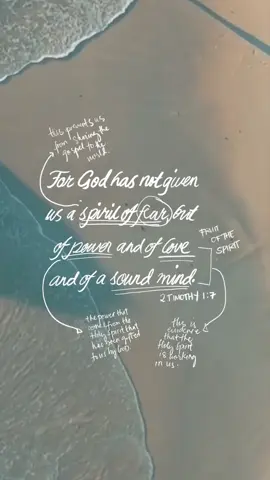 “For God has not given us a spirit of fear, but of power and of love and of a sound mind.