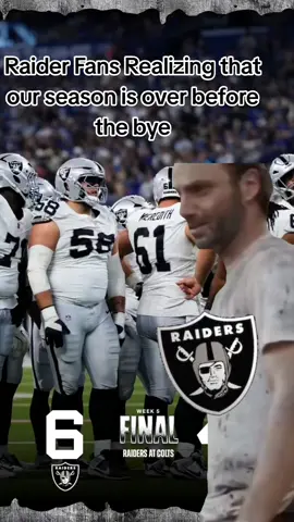 #MemeCut #CapCut after getting our butts whooped by Indianapolis yesterday this is the Raider Nation fans reaction realizing that the Raiders season is over before the Bye week . that was a humiliating and embarrassing loss. I should be used to this by now but it's getting worse every year. this too should be progressing not regressing. #raidernation #lasvegasraiders  #wtf 