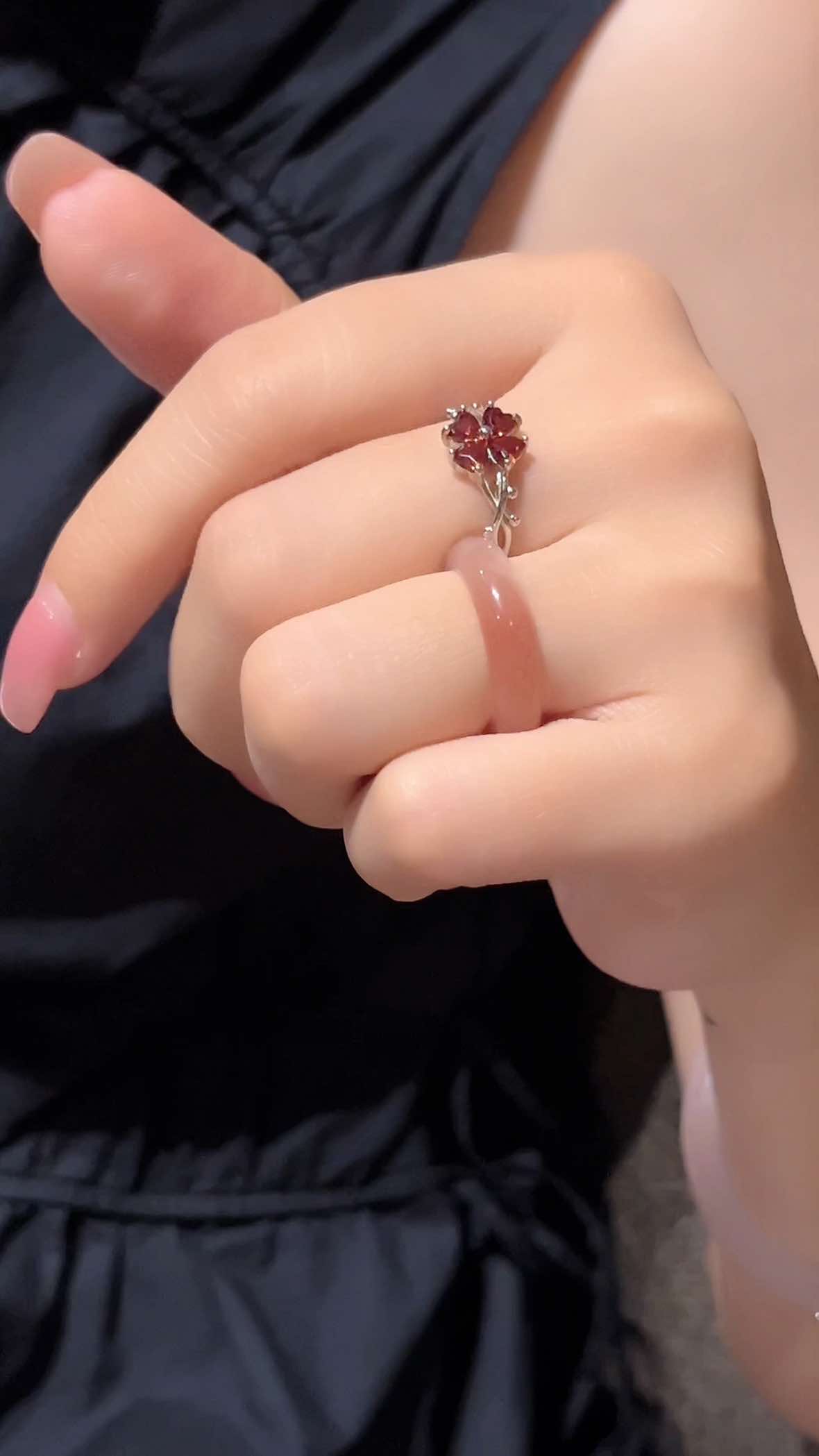 Nhẫn thạch anh hồng hoa bay DUYSON GEMS💖 #duysongems #duysonsilver #thachanhhong #nhan #tinhyeu 