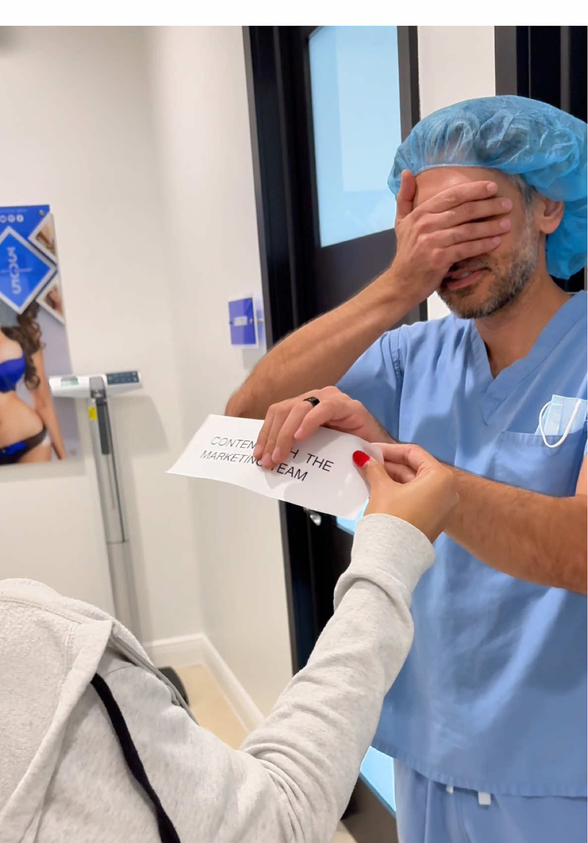 When your fate is sealed… and it’s NOT the OR this time.Dr. Nosrati: “Not again…”🚪💨 #305plasticsurgery #drnosrati #behindthescenes #surgeonlife #funatwork 