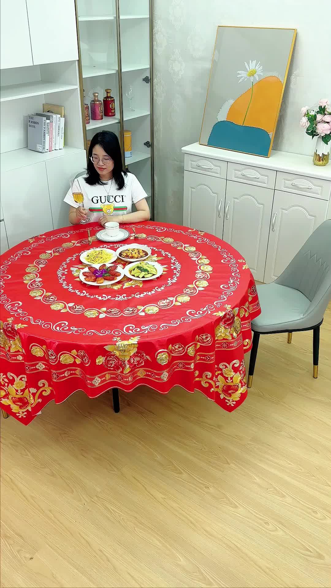 Bảng vuông bảng vải không thấm nước và dầu bằng chứng mới Trung Quốc năm mới bảng bàn cà phê mat bảng vải cho khách sạn sử dụng lớn tròn bảng vải 