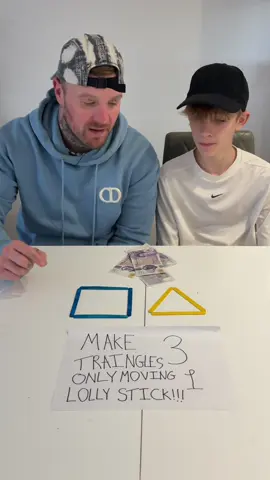 Make 3 triangles moving 1 stick to win 