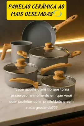 JOGO DE PANELAS 5 PEÇAS LEGANCY REVESTIMENTO EM CERÂMICA ANTIADERENTE#jogodepanela#ceramica#antiaderente#5peças
