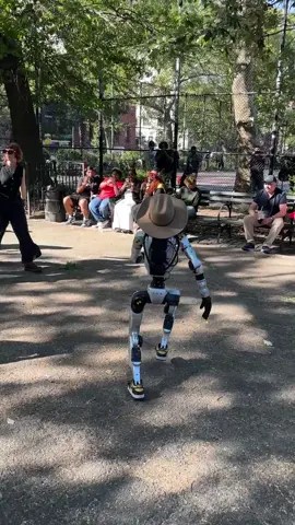 Robot messing with humans in the park #robot