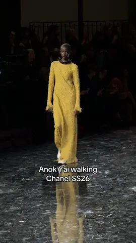 Anok Yai walks the @ChanelOfficial SS26 show in Paris ‼️ #DazedFashionTV #TikTokFashion #PFW #AnokYai #Chanel