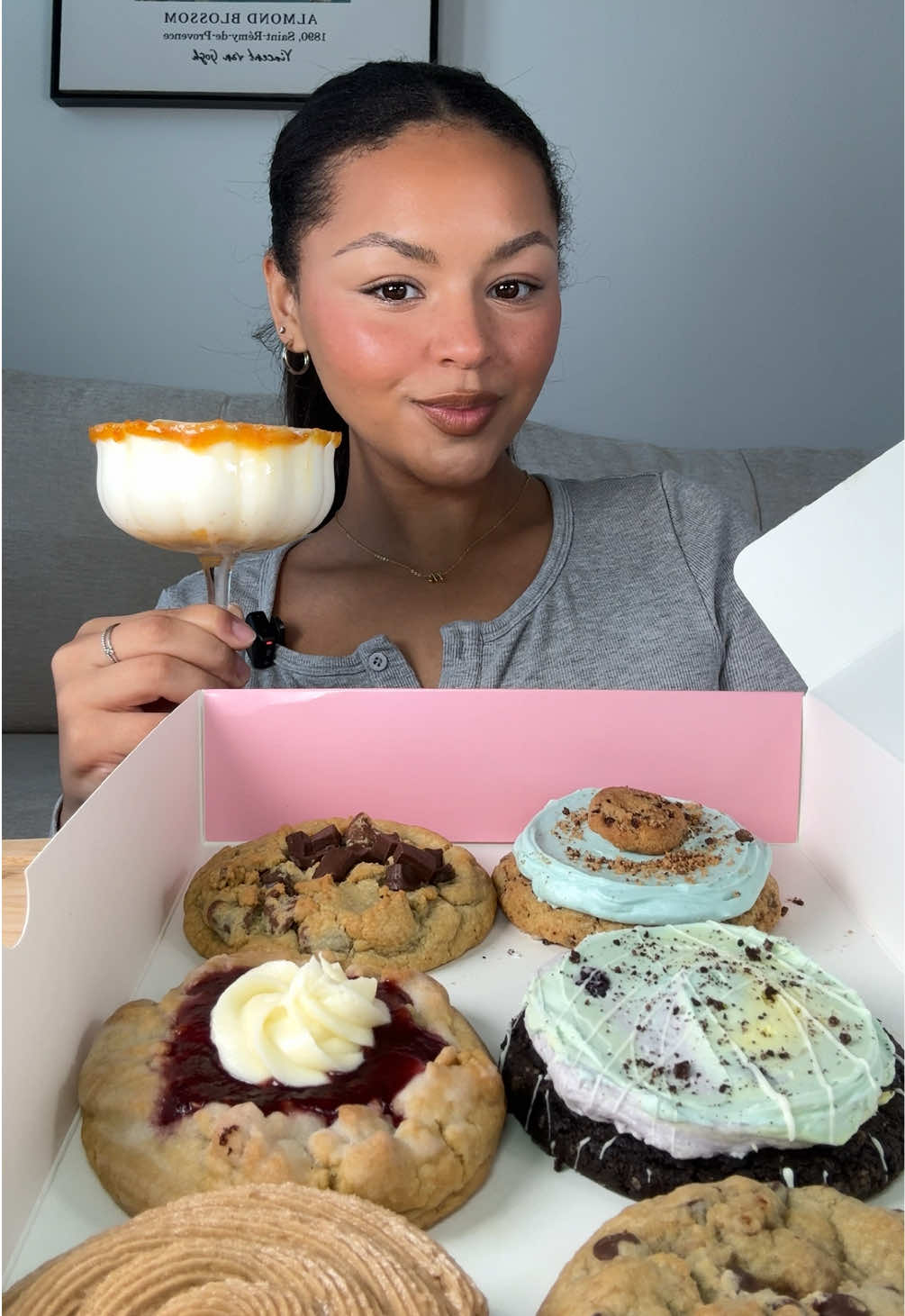 Crumbl & 🎃 milktini  #crumblecookies #mukbang #eatingasmr #trending #fypシ゚viral 