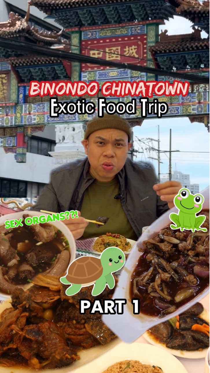 Exotic Food Trip in Chinatown PH 🇵🇭[PART 1] Full video in Youtube, Tiktok and FB🫶🏻...Exotic Food Trip in the oldest Chinatown in the World! Welcome to Binondo Chinatown:. I tried turtles, cows sex organs, frogs and more! Check out the vid above . #Exotic #chinatown #bizzare #Foodie #pinoyvlogger    