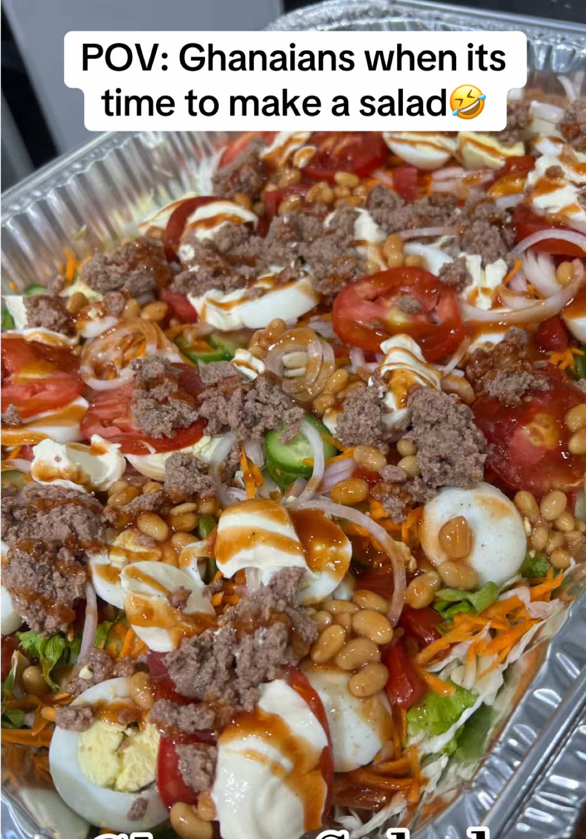 What toppings did i miss?🤣😂(alot, i know😭) #ghanatiktok🇬🇭 #ghanasalad 