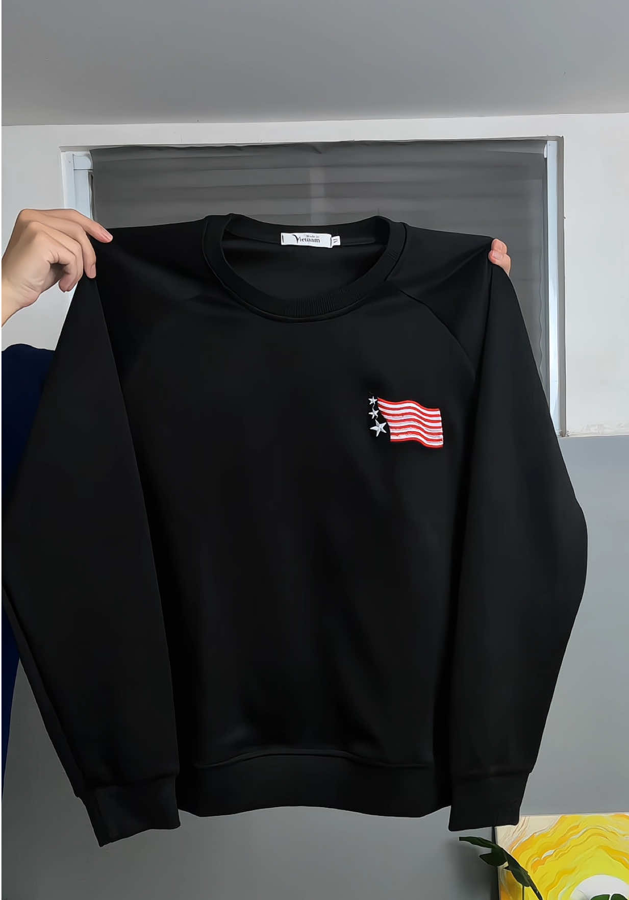 Áo Sweater thêu lá cờ Mỹ #TikTokAwardsVN #xuhuong #outfit #aosweater #macdepmoingay 