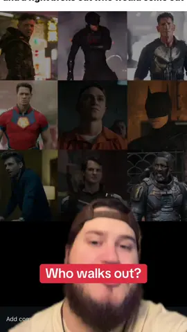 Who walks out? #greenscreen #spiderman #batman #superman #ironman 