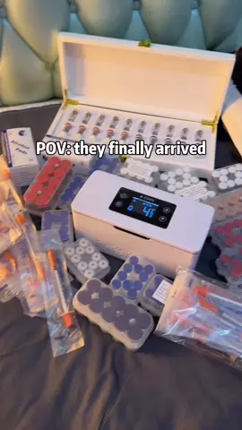they finally arrived😍😁#fyp #peptide #minifridge #skincare #bp 