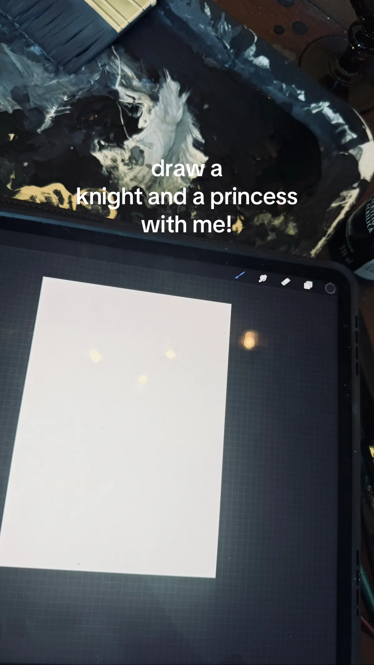 Instructions unclear.. moon princess and a night…knight painted? #BookTok #fyp #drawing #knight #princess 