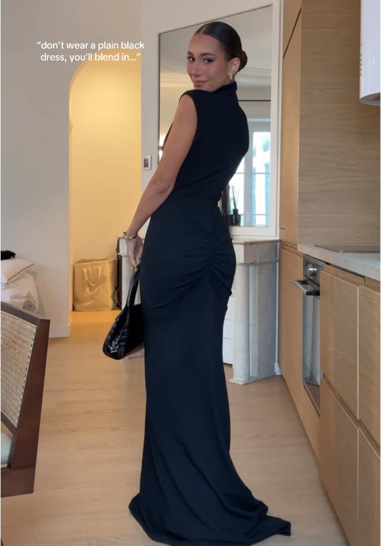 Challenge accepted 🖤 #blackdress #fashionweek #blackgown 