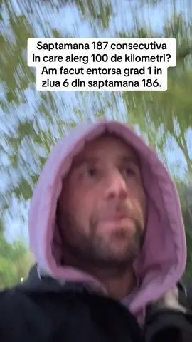 Saptamana 187 consecutiva in care alerg 100 de kilometri? Am facut entorsa grad 1 in ziua 6 din saptamana 186. #alergare #Running #consecventa #MentalHealth 