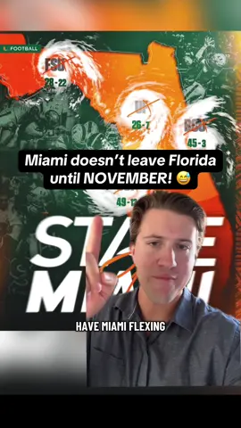 Miami has played all of their games in the state of Florida, and will continue to do so until November?!  #football #CollegeFootball #cfb #ncaafootball  