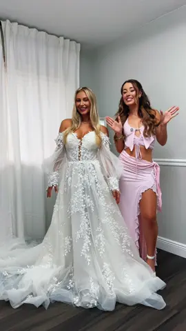 ✨ Dress of the Week ✨ Romance in every detail soft off-the-shoulder sleeves, floral lace, and a dreamy train that floats with every step 🤍 #weddingdress #bride #bridetobe #annapolis  @Noelle Anzivine 
