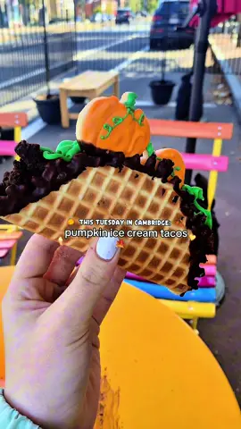 psa: pumpkin ice cream tacos are BACK tomorrow at @Honeycomb Creamery for taco tuesday bonus points that tomorrow is national taco day 🥳🌮  #icecream #cambridge #bostonfoodie #bostontiktok #foodietiktok 