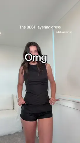 The tie in the back makes it so flattering #miniblackdress #minidress #blackdress #layering #layeringoutfits #falldealsforyou #fallfashion #falloutfits #tiktokshopcreatorpicks @Princess Polly #romper #yumikoromper 