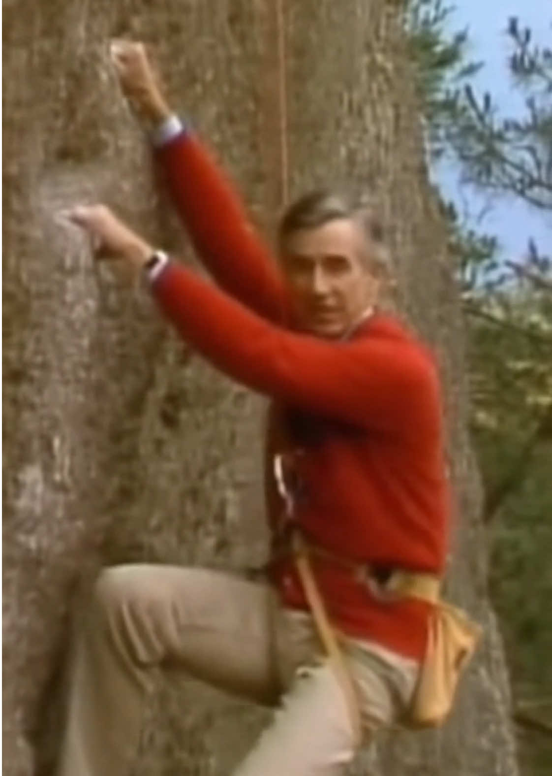 Interdimensional Cable: Mr. Rogers goes Rock Climbing #sora #ai #interdimensionalcable #fyp 