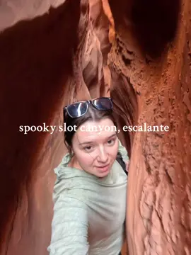 when the canyon is so narrow you have to drag your bag behind ya  #slotcanyon #narrow #spooky #Hiking #smallspace 