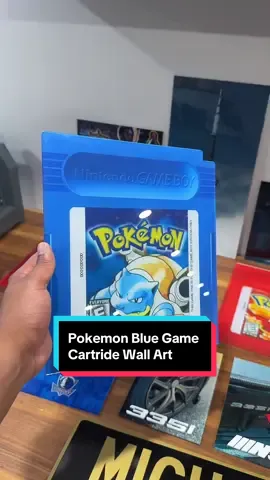 Making a custom pokemon blue game cartridge acrylic wall art!  Best wall decor for pokemon fans and gamers! #wallart #acrylicsign #acrylicprint #pokemon #gamer 