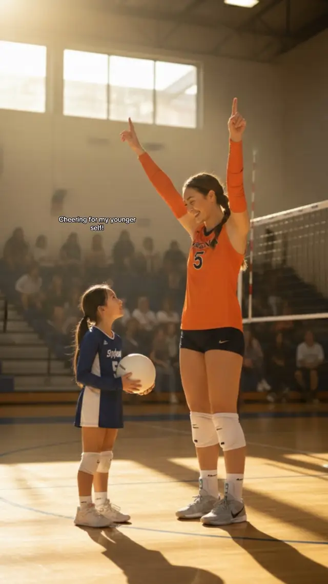 Gemini can’t get my face right tho but it’s ok , pt. 2 of me trying this #youngerself #olderself #volleyball #vball #setter 