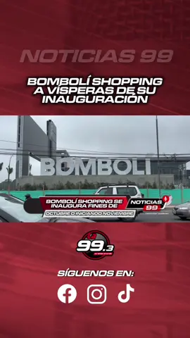 🏗️ BOMBOLÍ SHOPPING, LA NUEVA OBRA QUE IMPULSARÁ EL COMERCIO EN SANTO DOMINGO El Bombolí Shopping se inaugurará entre finales de octubre e inicios de noviembre, con un 90% de avance y una inversión privada de 40 millones de dólares. Este nuevo centro comercial ofrecerá más de mil plazas de trabajo en sus 120 locales, con marcas como Megamaxi, Metafashion, Multisines, Adidas, Calvin Klein, Juguetón, Hey Dude, entre otras. Ciudadanos destacan que la obra dinamizará la economía local, aunque algunos expresan preocupación por la congestión vehicular en la avenida Chone, donde se retira el parterre para ampliar la vía y mejorar la circulación. Autoridades municipales aseguran que el plan contempla rutas alternas para aliviar el tráfico y garantizar la movilidad en el sector una vez que el centro comercial entre en funcionamiento. ⸻ 🎙️ Te Mueve, te informa. Somos La99Radio, 99.3 FM – Santo Domingo. 📍Síguenos en todas nuestras redes como @la99radio #la99radio #noticias99
